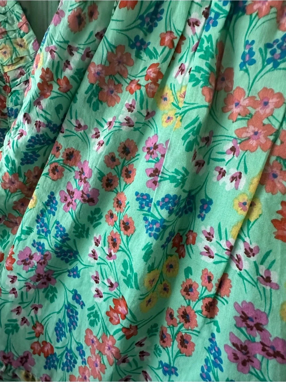 Matching Mint Green Floral Mother-Daughter Dresses - Picture 4 of 7